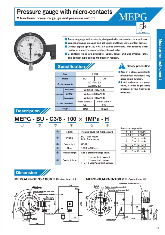 Nandee › PRESSURE GAUGE WITH MICROCONTACTS